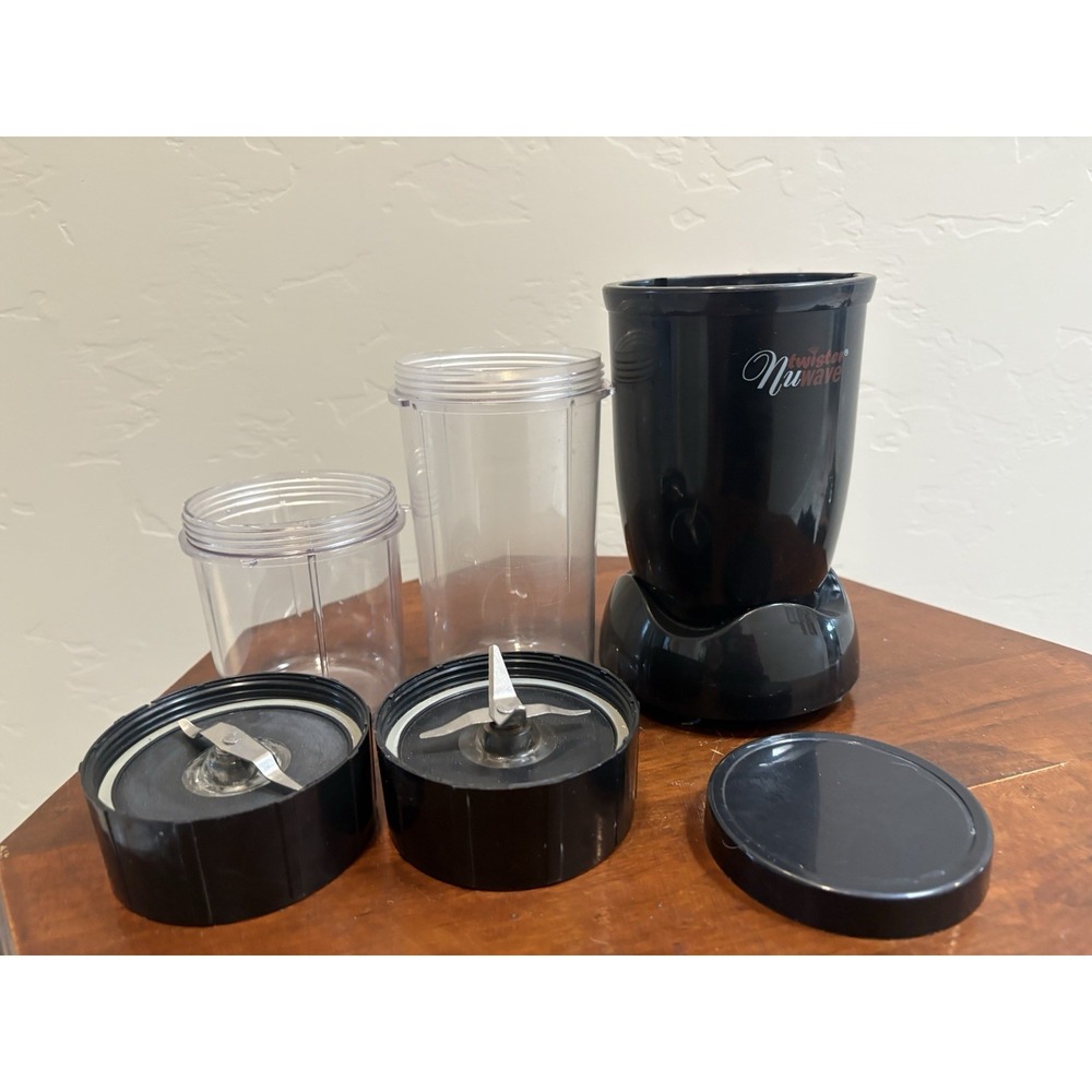 NuWave Twister Multi Purpose Personal Blender Black Set Base Cups Blades Tested